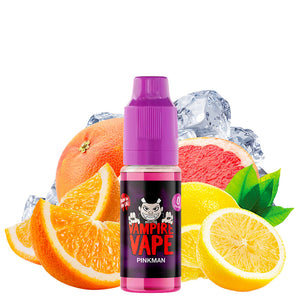 Le Pinkman Nic Salts de Vampire Vape est une exquise recette dans laquelle se mélangent des oranges, du pamplemousse et du citron. 