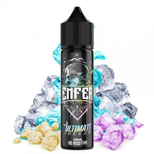 Annoncé comme étant le e-liquide le plus frais au monde ! D'une fraîcheur intense, deux fois supérieure aux menthes actuelles, le liquide ENFER a été mis au point pour répondre aux envies des adeptes de sensations extrêmes !  Ultimate est la même version que l'Enfer original mais avec du sucre en plus !