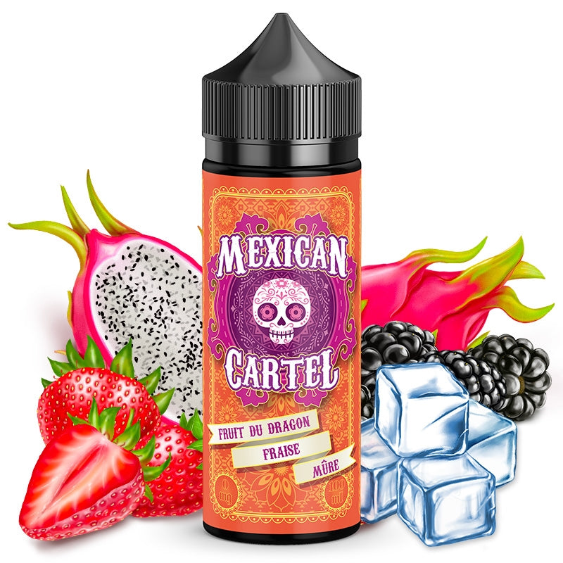 E-liquide Mexican Cartel - Fruit du Dragon Fraise Mûre 100ml (Fruit du Dragon, Fraise, Mûre, Frais, Ice)