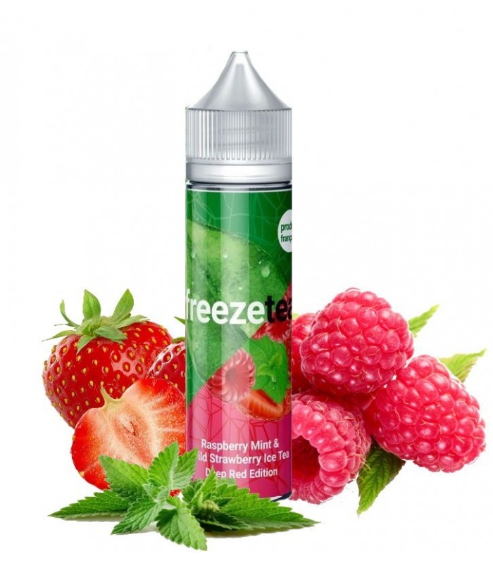 E-liquide Freeze Tea - Raspberry Mint & Wild Strawberry Ice Tea 50ml (Thé glacé, Framboise, Fraise sauvage, Feuilles de menthe)
