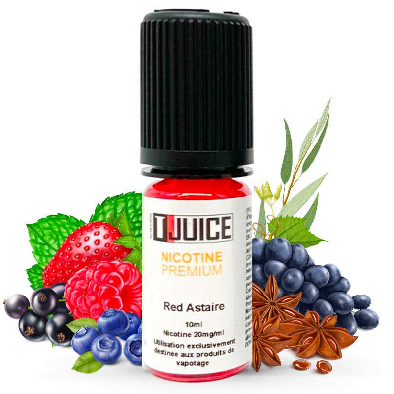 Red Astaire Nicotine Premium T-Juice (Rote Früchte, schwarze Traube, Eukalyptus, Anis, ICE-Minze)