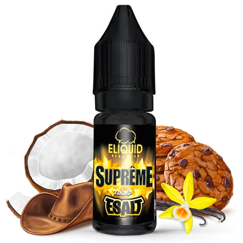 Suprême E-Salt eLiquid France ( Tabac blond, noix de coco, cookie chocolat, pointe de vanille )